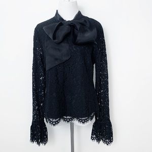Rachel Parcell Collection Lace Taffeta Bow Top